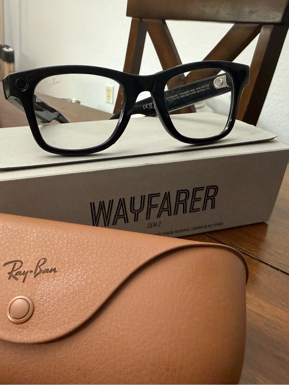 Ray-Ban Black Wayfarer Gen 2 Eyeglass Frames with Brown Case